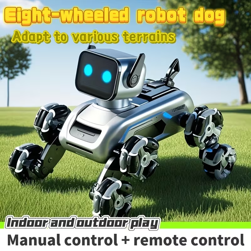 Eight-Wheeled Robotic Dog: Flexible Limbs, Adapts to Various Terrains. Indoor & Outdoor Fun Toy (No Feeding Required), A New Robotic Companion, Perfect for Birthday/Christmas Gifts – An Ideal Festive Present.