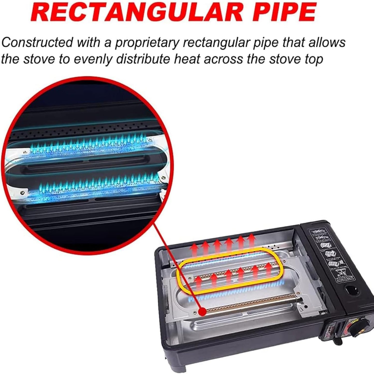 Portable Gas Grill with Removable Grate & Carry Case – Dual Fuel Outdoor Stove for Camping, Backyard BBQs & Beach Picnics (Black)