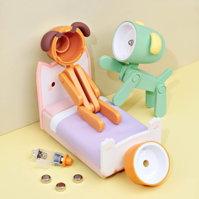 Bendable Animal Night Light 3-Pack – Mini LED Desk Lamp with Warm White Glow | Choose Your Color | Posable Joints for Kids, Students, Bedside & Gifts（green）| Please choose 3 items to complete your purchase