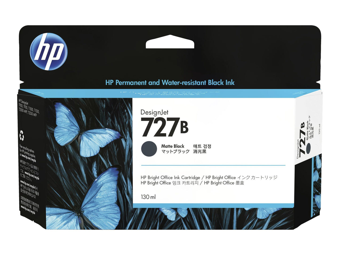 HP 727B 130ML MATTE BLACK DESIGNJET INK - T920 / T930 / T1500 / T1530 / T2500 / T2530