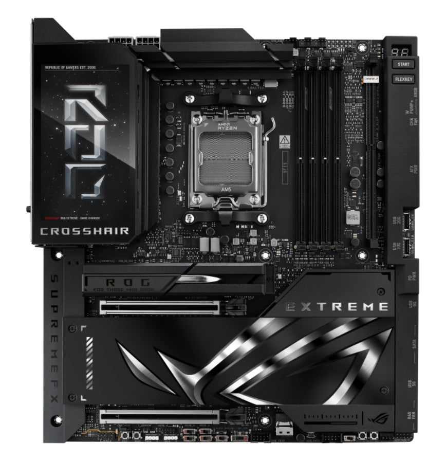 ASUS AMD ROG CROSSHAIR X870E EXTREME (AM5) E-ATX  Motherboard 4x DDR5 256GB, 2 x PCIe 5.0 x16 slots with Q-Release Slim, 5 x M.2 slots, 1x SlimSAS