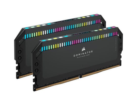 Corsair DOMINATOR® Platinum RGB 64GB (2x32GB) DDR5 Platinum RGB 64GB (2x32GB) DDR5 UDIMM 5200Mhz C40 1.25V Black Desktop PC Gaming Memory