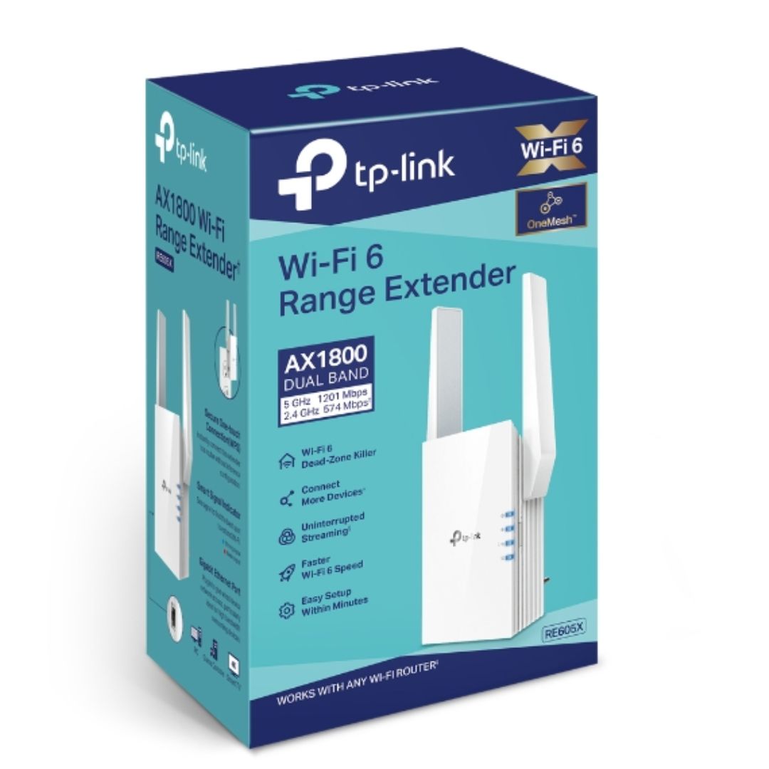TP-Link RE605X AX1800 Wi-Fi Range Extender 1201Mbps@5GHz 1x1GBps WPS 2xAntenna 2x2 MI-MIMO Dual Band Access Point
