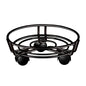 Movable Iron Potted Plant Stand for Home Garden Decoration-Black