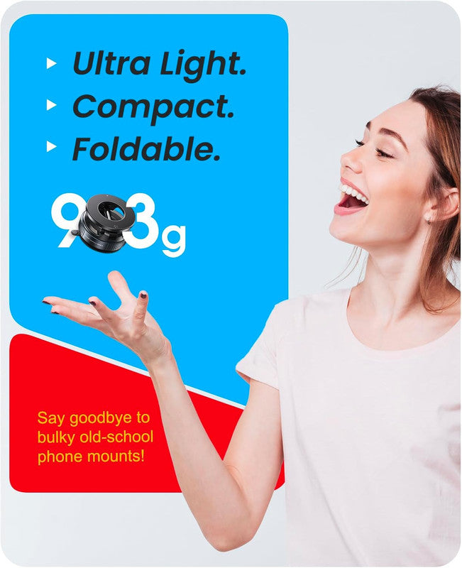 Suction Cup Phone Mount , 360° Adjustable Magnetic Car Phone Holder, Pocket Size Foldable Car Mount, Cell Phone Holders for Your Car for iPhone Series- Black