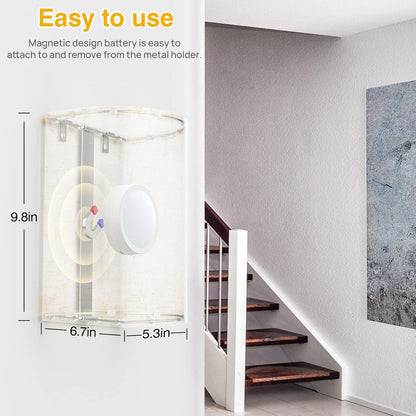 Wall Lights Set of 2, Battery Operated Fabric Sconce with Remote, LED Lamps in RGB+Warm White, Dimmable Timer for Bedroom and Living Room Lighting