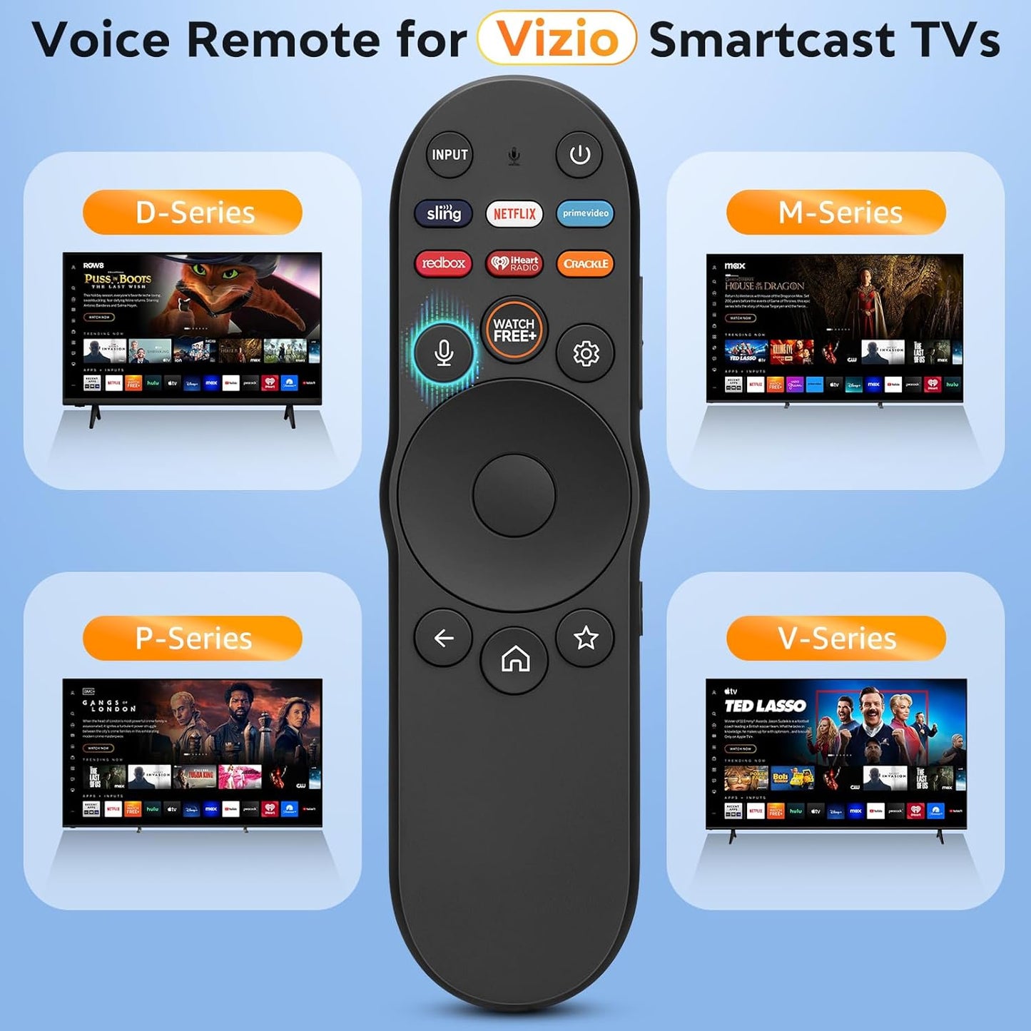 Voice Remote Control for Vizio-Smart-TV-Remote-Replacement XRT270 for Vizio FHD 4K Quantum D/P/M/V-Series Smart TV