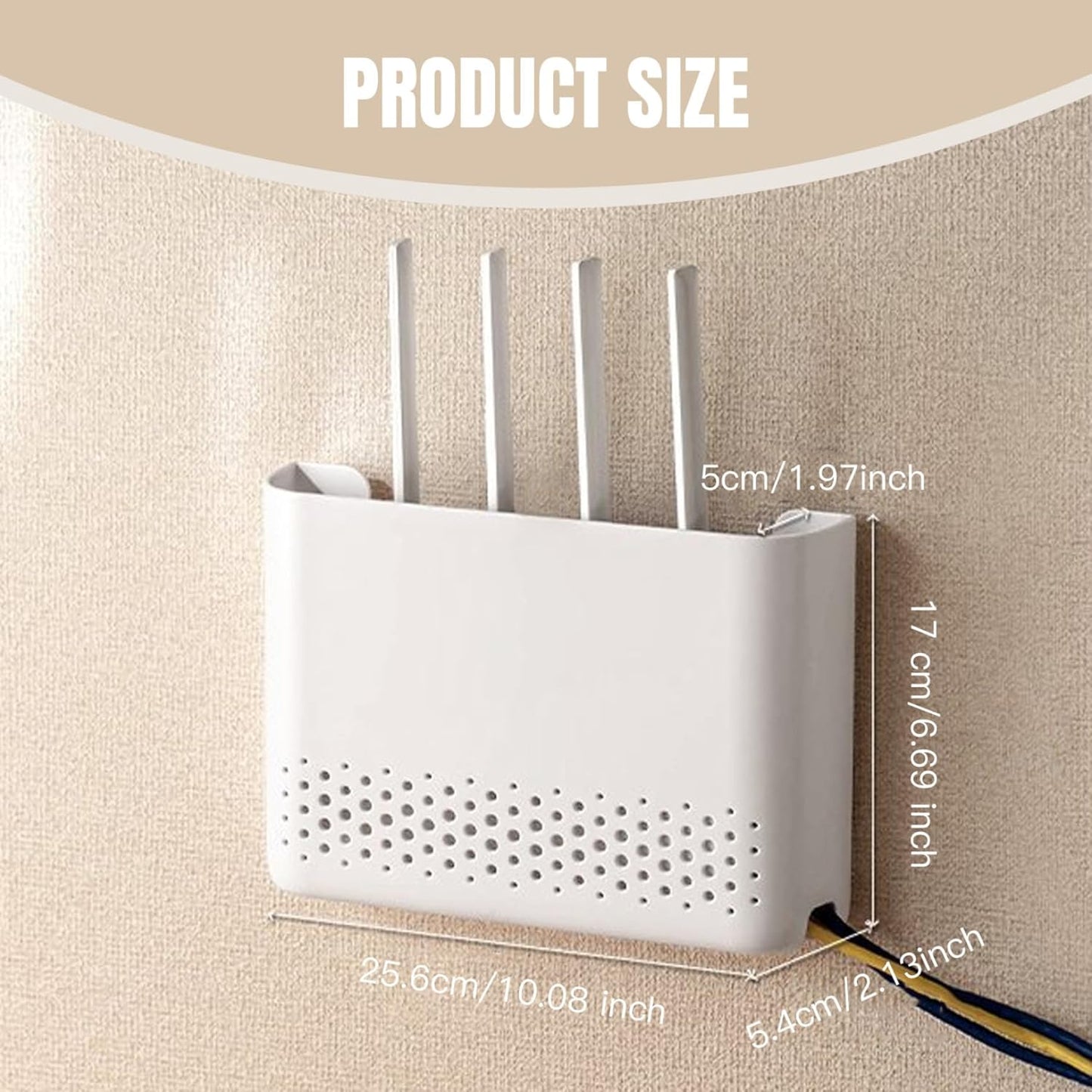 WiFi Router Storage Box 10x7x2 Inch Router Hider Wall Mounted WiFi Box Hider ABS Easy Installation WiFi Storage Box for Living Room Decoration