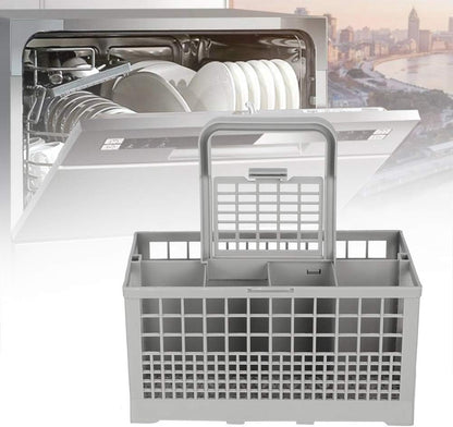 CARLA HOME 8 Slot Universal Dishwasher Cutlery Basket with Handle and Lid which Fits Most Brands (240mm X 135mm X 122mm)