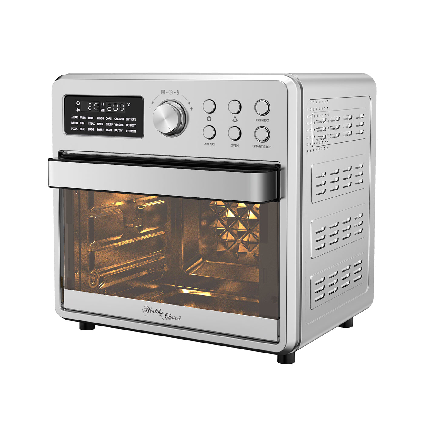 16L Stainless Steel Air Fryer Convection Oven with Dual-Heating