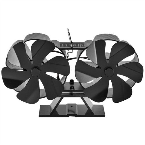 12 Blade Fan Heat Self-Powered Wood Stove Top Burner Fireplace Silent Eco Heater