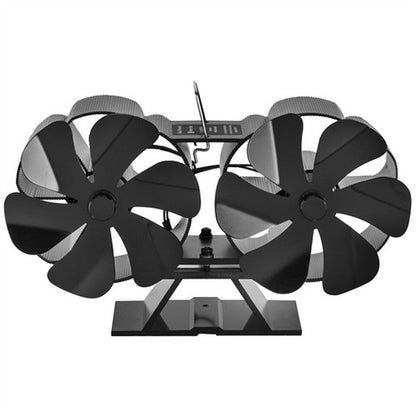 12 Blade Fan Heat Self-Powered Wood Stove Top Burner Fireplace Silent Eco Heater