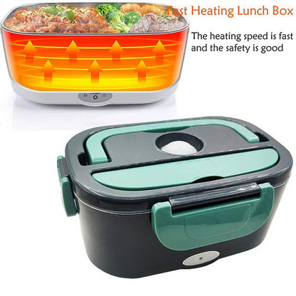 2 in1 Home Car Electric Lunch Box Stainless Steel Food Heating Bento Box AU Plug