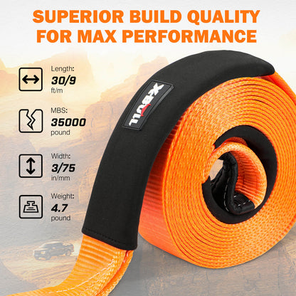 X-BULL 4WD Recovery Kit Snatch Strap Hitch Receiver Folding Shovel Survival 4X4