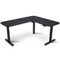 FORTIA Corner Standing Desk, 160x140cm, 72-118cm Sit to Stand Up Electric Height Adjustable, Black