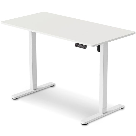 FORTIA Sit To Stand Standing Desk, 120x60cm, 72-118cm Electric Height Adjustable, White