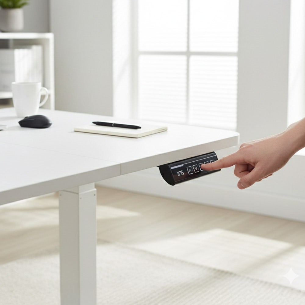 FORTIA Sit To Stand Standing Desk, 120x60cm, 72-118cm Electric Height Adjustable, White