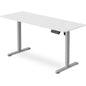 FORTIA Sit to Stand Standing Desk, 160x60cm, 72-118cm Electric Height Adjustable, White Desktop/Silver Frame