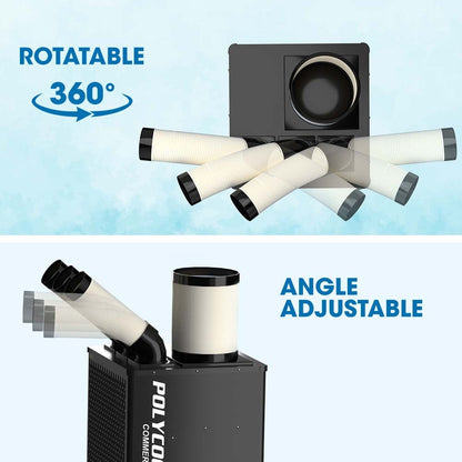 POLYCOOL 6.5kW Portable Industrial Spot Cooler, with Triple Cooling Ducts, 15A Plug