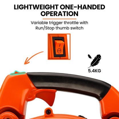 MTM Petrol Leaf Blower 26CC 2-Stroke Petrol Hand Garden Yard Outdoor Two