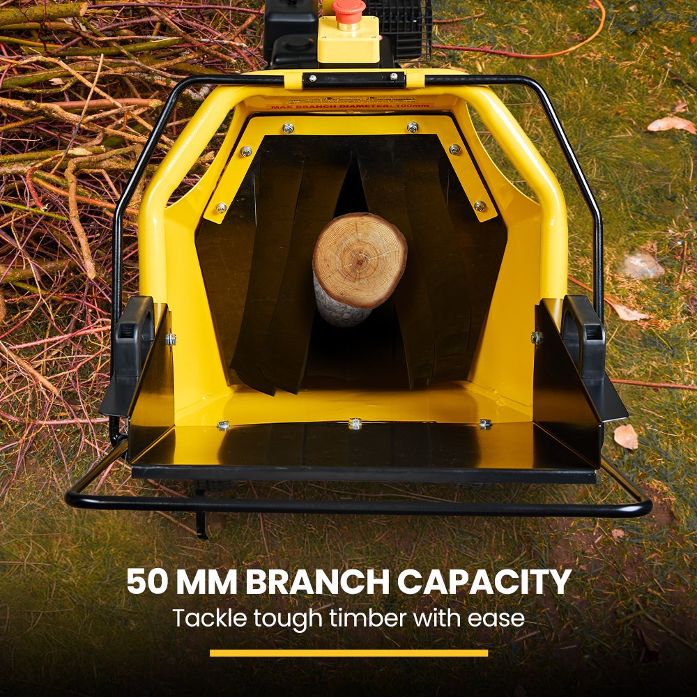 MICHIGAN 7HP 212cc Petrol Wood Chipper, Tree Mulcher - Raptor 1100