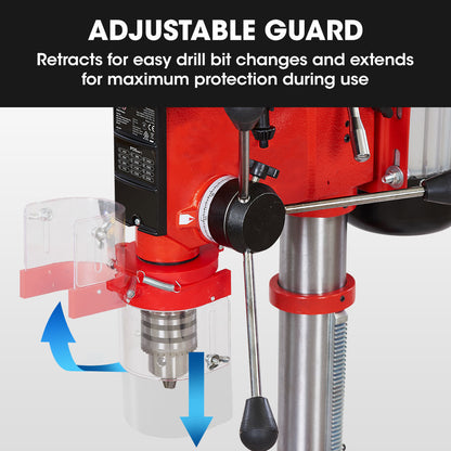 Baumr-AG 600W 12" Pedestal Bench Drill Press, 12 Speeds, 16mm Chuck (DP17)