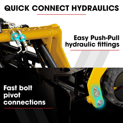 BAUMR-AG Plow Blade Accessory for BSR5000 Mini Loader Skid Steer, 840cm Centre Plough Blade 2 x 40cm Extensions, Quick Connect