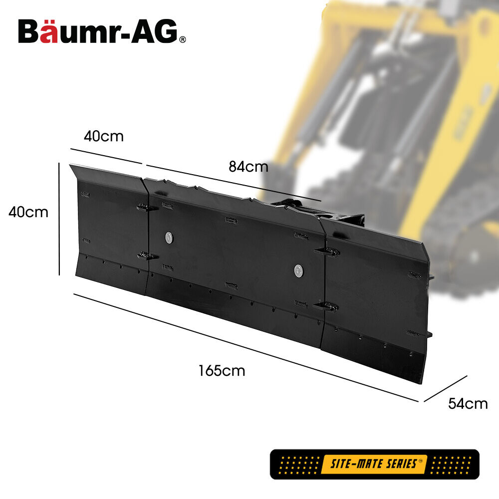 BAUMR-AG Plow Blade Accessory for BSR5000 Mini Loader Skid Steer, 840cm Centre Plough Blade 2 x 40cm Extensions, Quick Connect