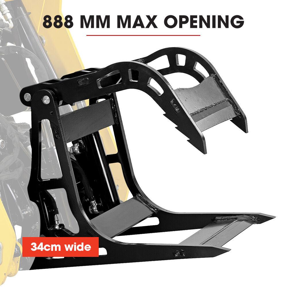 BAUMR-AG Stump Bucket Grapple Fork Accessory for BSR5000 Mini Loader Skid Steer, Quick Connect Hydraulics, for Moving Logs, Scrap