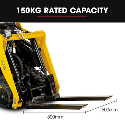 BAUMR-AG Pallet Forks Accessory for BSR5000 Mini Loader Skid Steer, Quick Connect Hydraulics, 150kg Rated Capacity