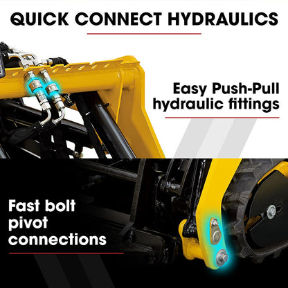 BAUMR-AG Pallet Forks Accessory for BSR5000 Mini Loader Skid Steer, Quick Connect Hydraulics, 150kg Rated Capacity