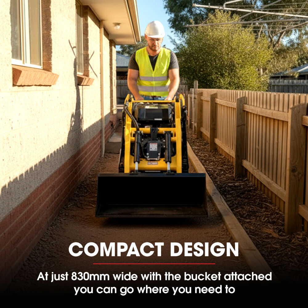 BAUMR-AG BSR5000 Mini Loader Skid Steer, with Bucket, 10hp OHV 4-Stroke Petrol Engine, 200kg Rated Operating Capacity