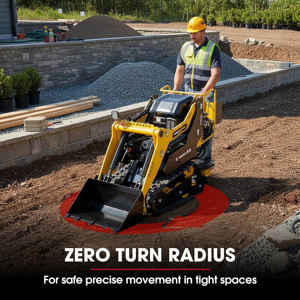 BAUMR-AG BSR5000 Mini Loader Skid Steer, with Bucket, 10hp OHV 4-Stroke Petrol Engine, 200kg Rated Operating Capacity