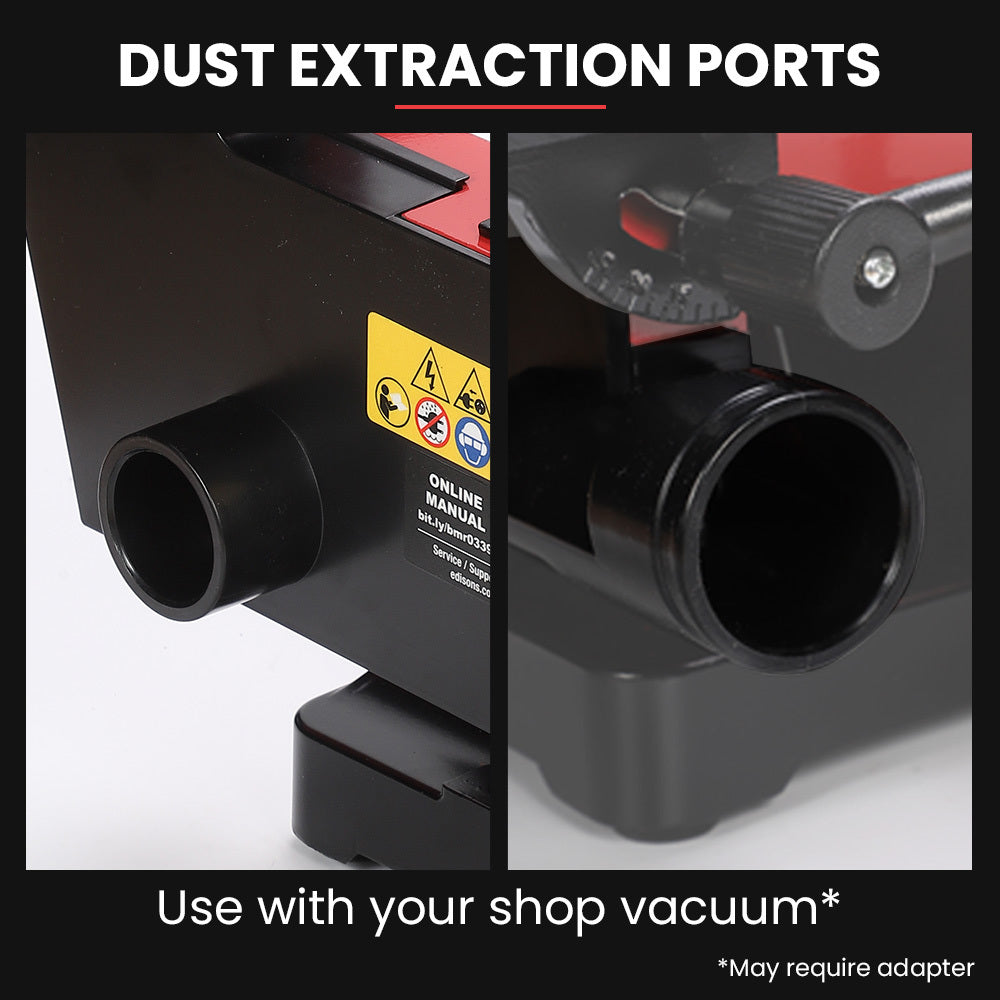 BAUMR-AG Bench Vertical Belt and Disc Sander Combo, 25mm Linisher, 125mm Sanding Disc, Brushless Motor, Dust Collection Ports