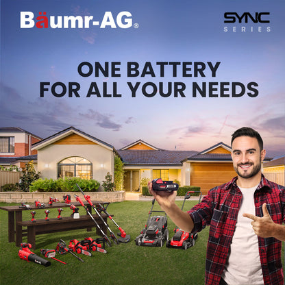 BAUMR-AG 20V 2Ah SYNC Lithium-Ion Battery, Replacement or Spare Battery, Rechargeable