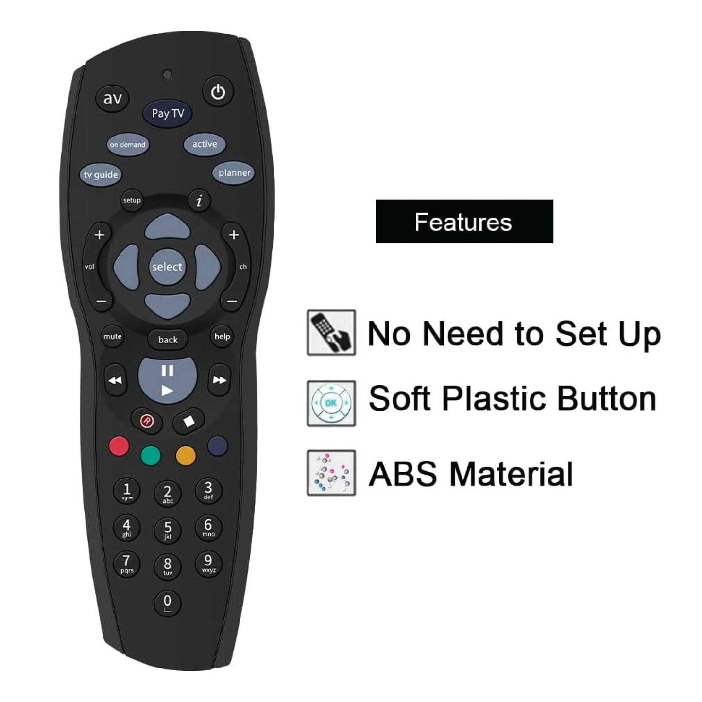 2x Tooleroo PayTV Remote Control Compatible with Foxtel MYSTAR SKY NZ  - Black