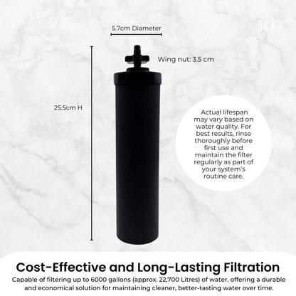 Orku Carbon Block Filter Cartridge - Replacement for Berkey BB9-2 Gravity Filter