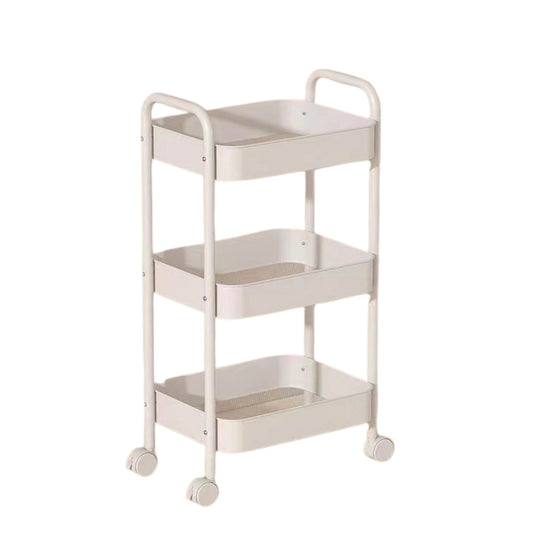 Kitchee 3-Tier Kitchen Storage Cart Trolley with Wheels - Shelf Organiser WHITE