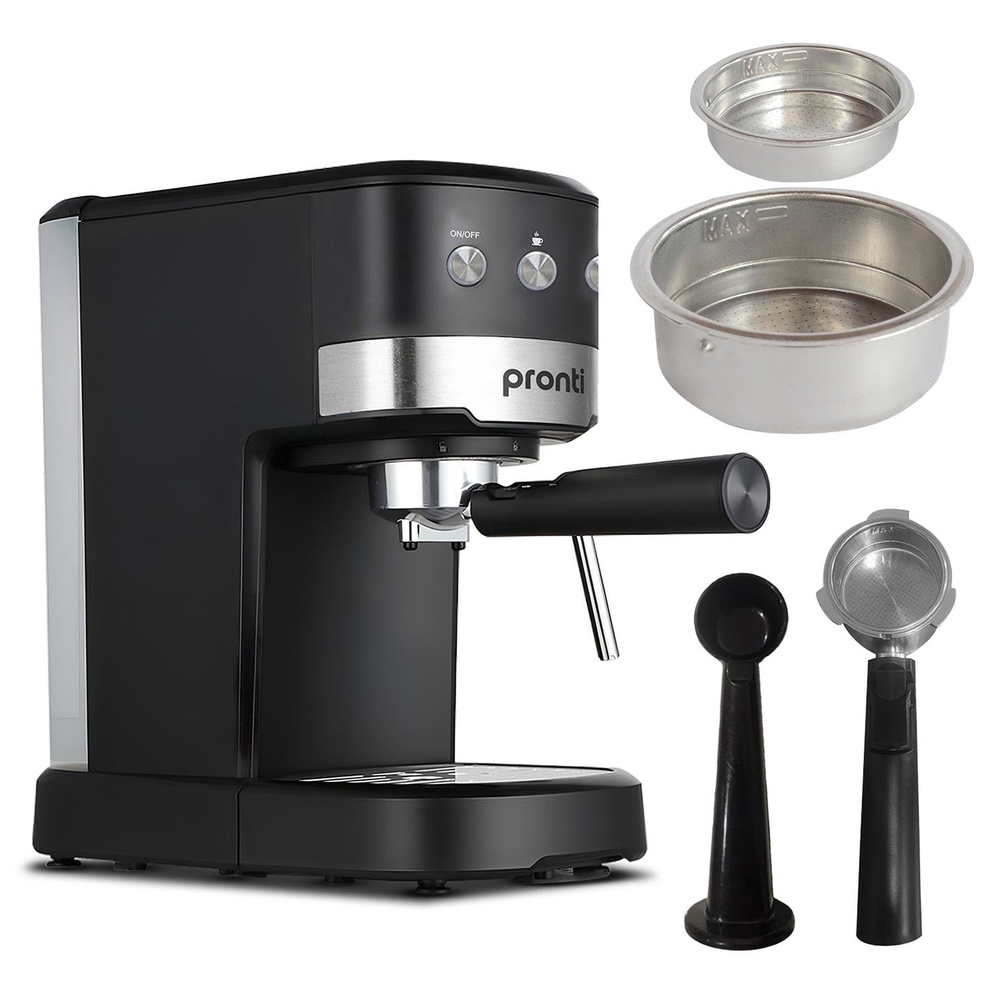Pronti CM-850D Coffee Machine 20 Bar Espresso Maker with Milk Frother and 1.25L Tank