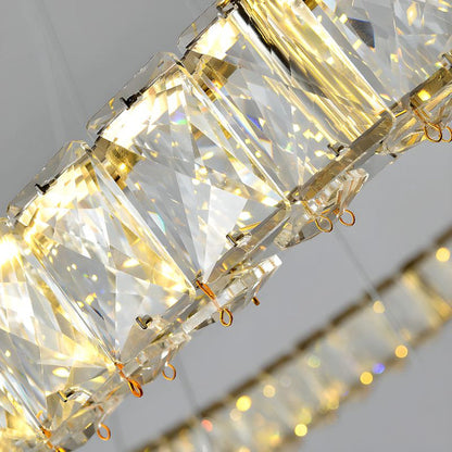 BAMDECOR C3313/1 Modern Crystal Chandeliers Lighting Fixtures Contemporary Round Chandelier Lighting Fixtures Crystal Pendant Ceiling Lights(Gold)