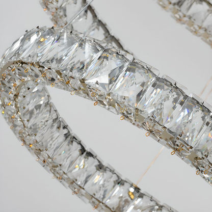 BAMDECOR C3313/3 Modern Crystal Chandeliers Lighting Fixtures Contemporary Round Chandelier Lighting Fixtures Crystal Pendant Ceiling Lights(Gold)