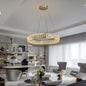 BAMDECOR C3319 Modern Crystal Chandeliers Lighting Fixtures Contemporary Round Chandelier Lighting Fixtures Crystal Pendant Ceiling Lights(Gold-60cm)