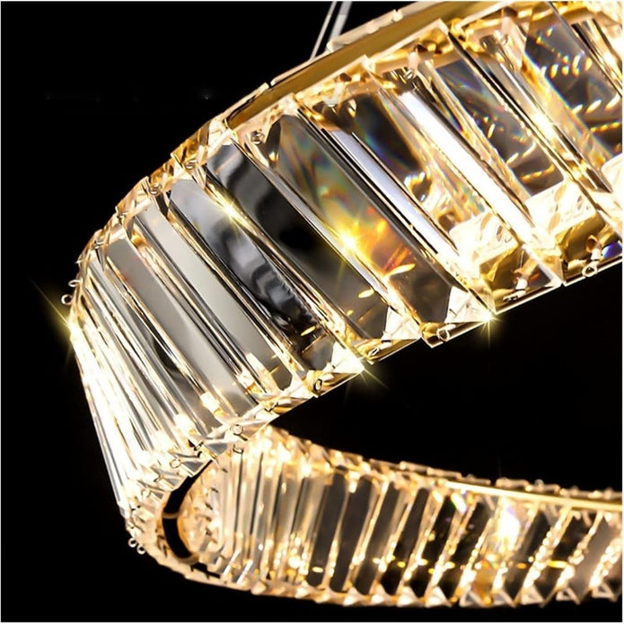 BAMDECOR C3342/1 Modern Crystal Chandeliers Lighting Fixtures Contemporary Wave Chandelier Lighting Fixtures Crystal Pendant Ceiling Lights for Living Room (Gold)