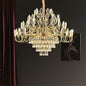 BAMDECOR C3347 Modern Luxury Crystal-leaf Chandelier LED Fashion Creativity Pendant Ceiling Lights(60cm-Gold)