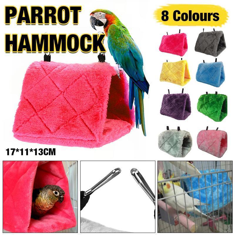 Pet Bird Parrot Parakeet Budgie Warm Hammock Cage Hut Tent Bed Hanging Cave - Yellow