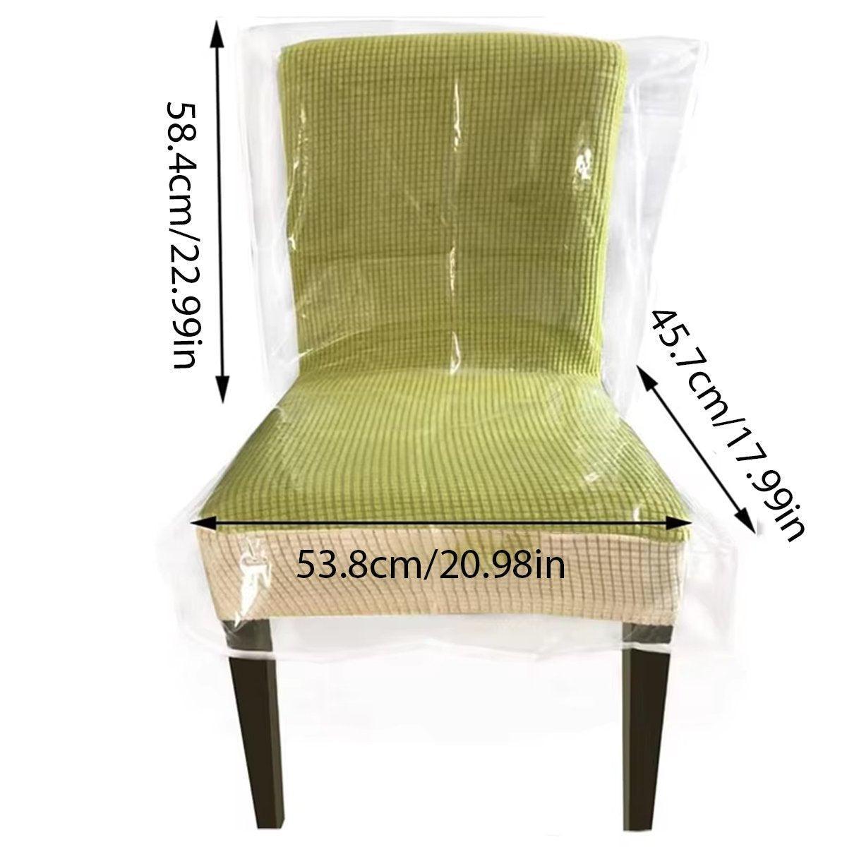Elastic PVC Dining Chair Cushion Cover Universal Seat Protector with Backrest