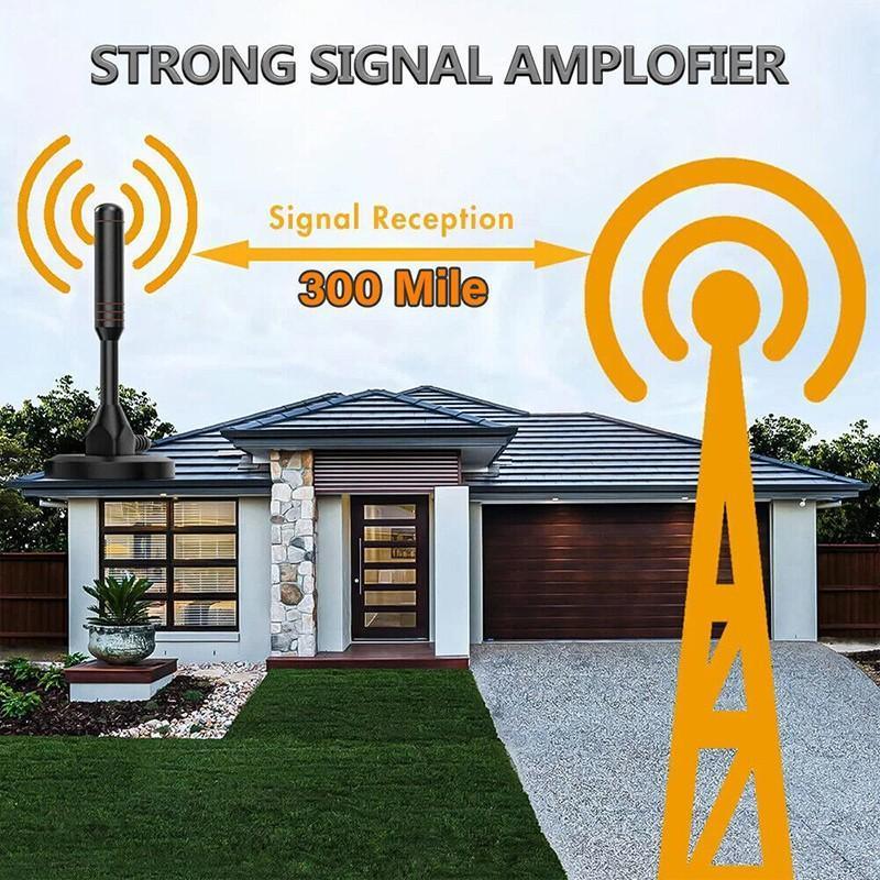 Digital Tv Antenna 300 Mile Indoor Outdoor Hd Tv Aerial Amplifier Signal Booster