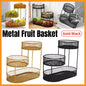 Luxury Multi-Layer Fruit Basket Snack Storage Rack Living Room Coffee Table - Gold