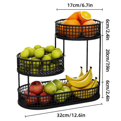Luxury Multi-Layer Fruit Basket Snack Storage Rack Living Room Coffee Table - Gold