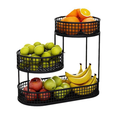 Luxury Multi-Layer Fruit Basket Snack Storage Rack Living Room Coffee Table - Gold